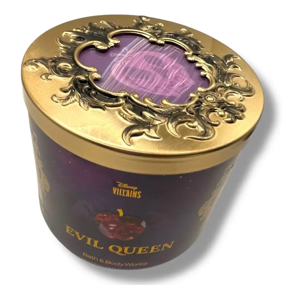 Disney Villains Evil Queen 3 Wick Candle Snow White Limited Edition Lid BBW Gift